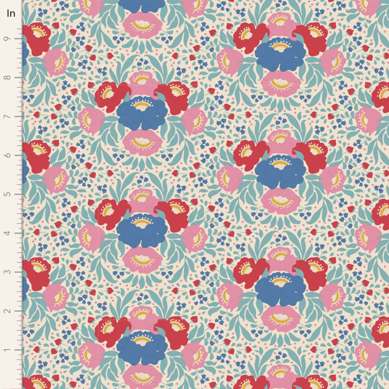 Tilda Patchwork Stoff Baumwolle - Jubilee - Autumn Bouquet Teal